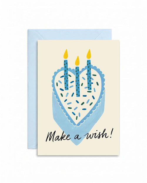 Blue Heart Cake Birthday Card