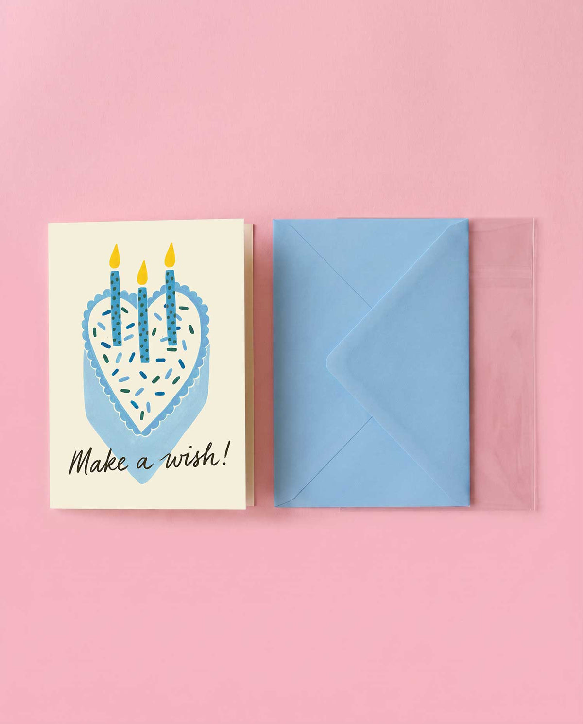 Blue Heart Cake Birthday Card