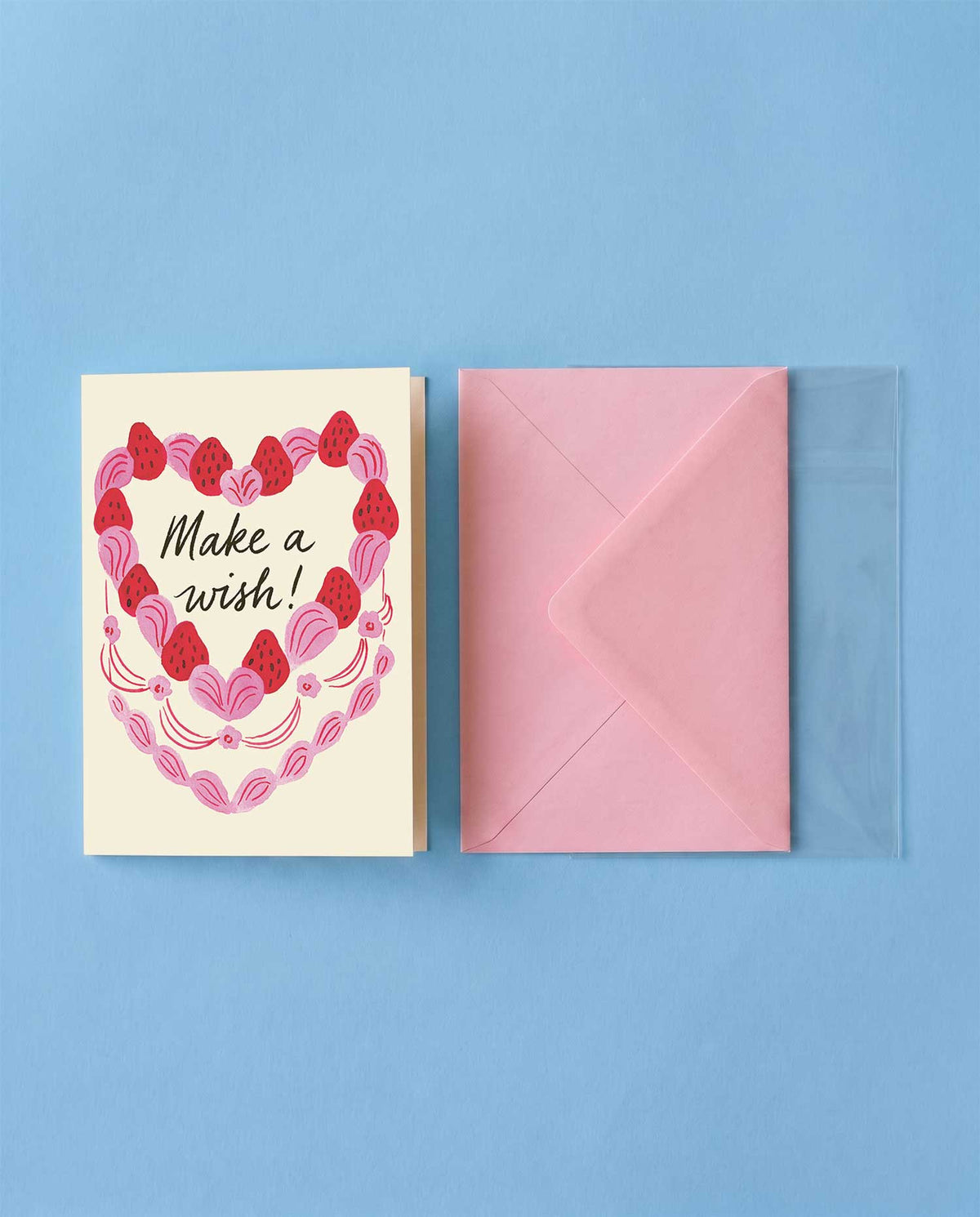 Strawberry Heart Cake Birthday Card