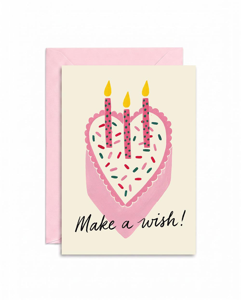 Pink Heart Cake Birthday Card