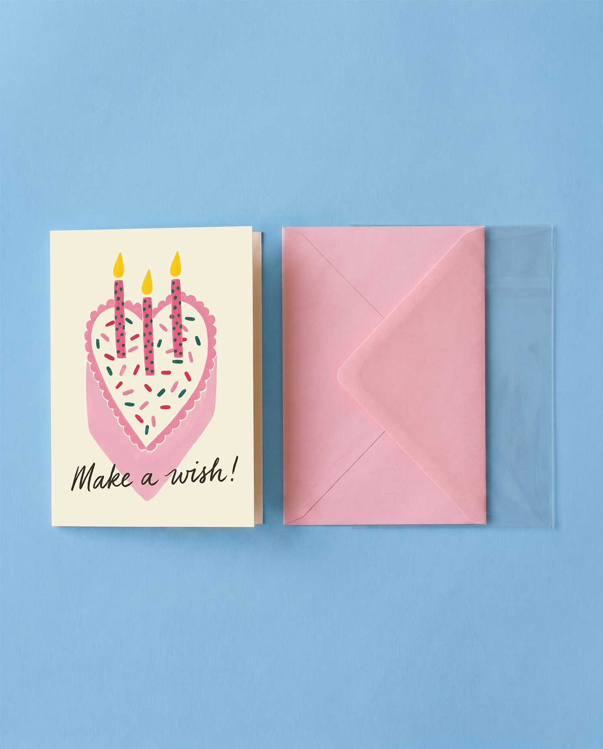 Pink Heart Cake Birthday Card