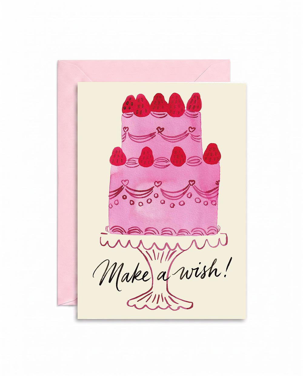 Tiered Strawberry Cake Birthday Card