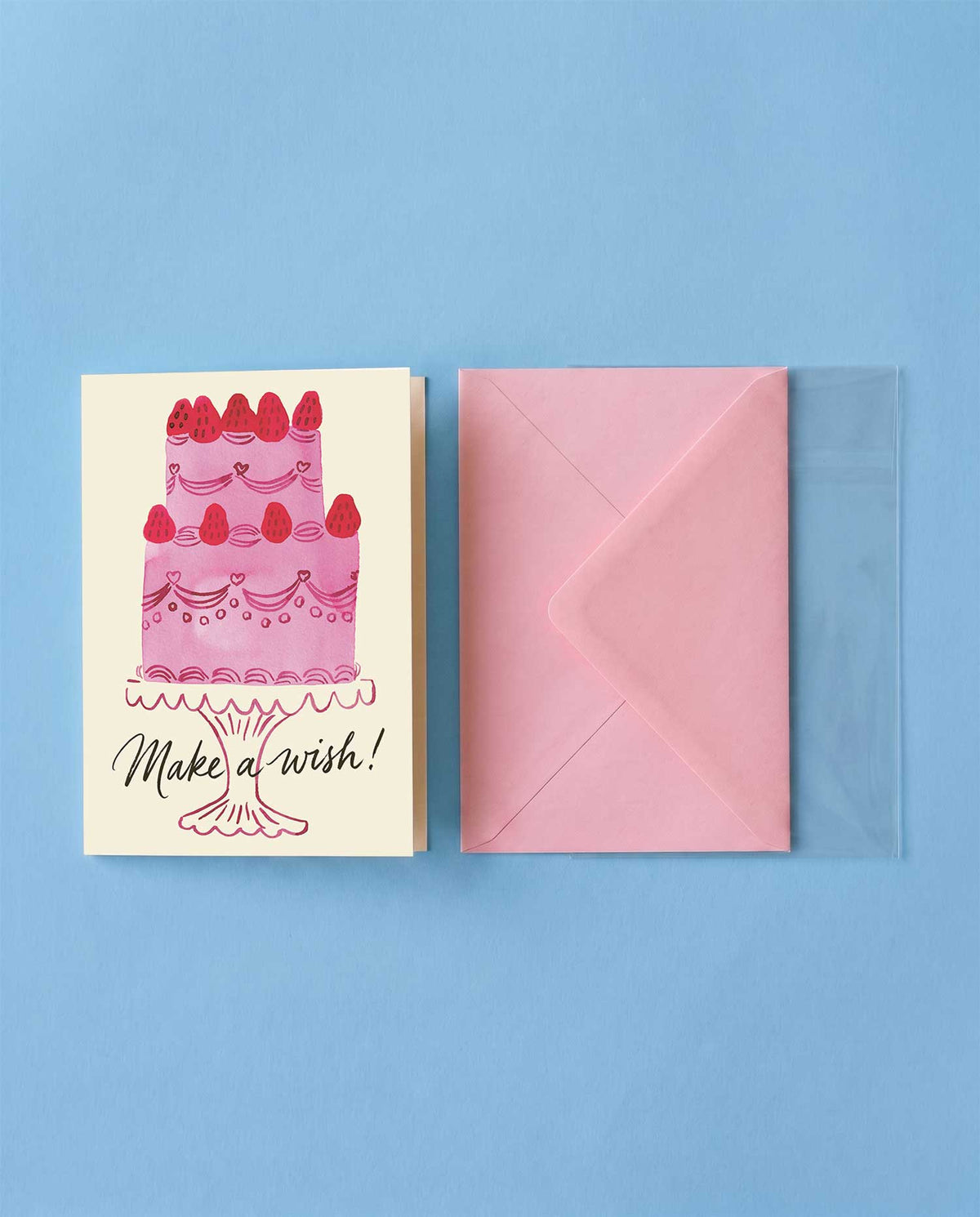 Tiered Strawberry Cake Birthday Card