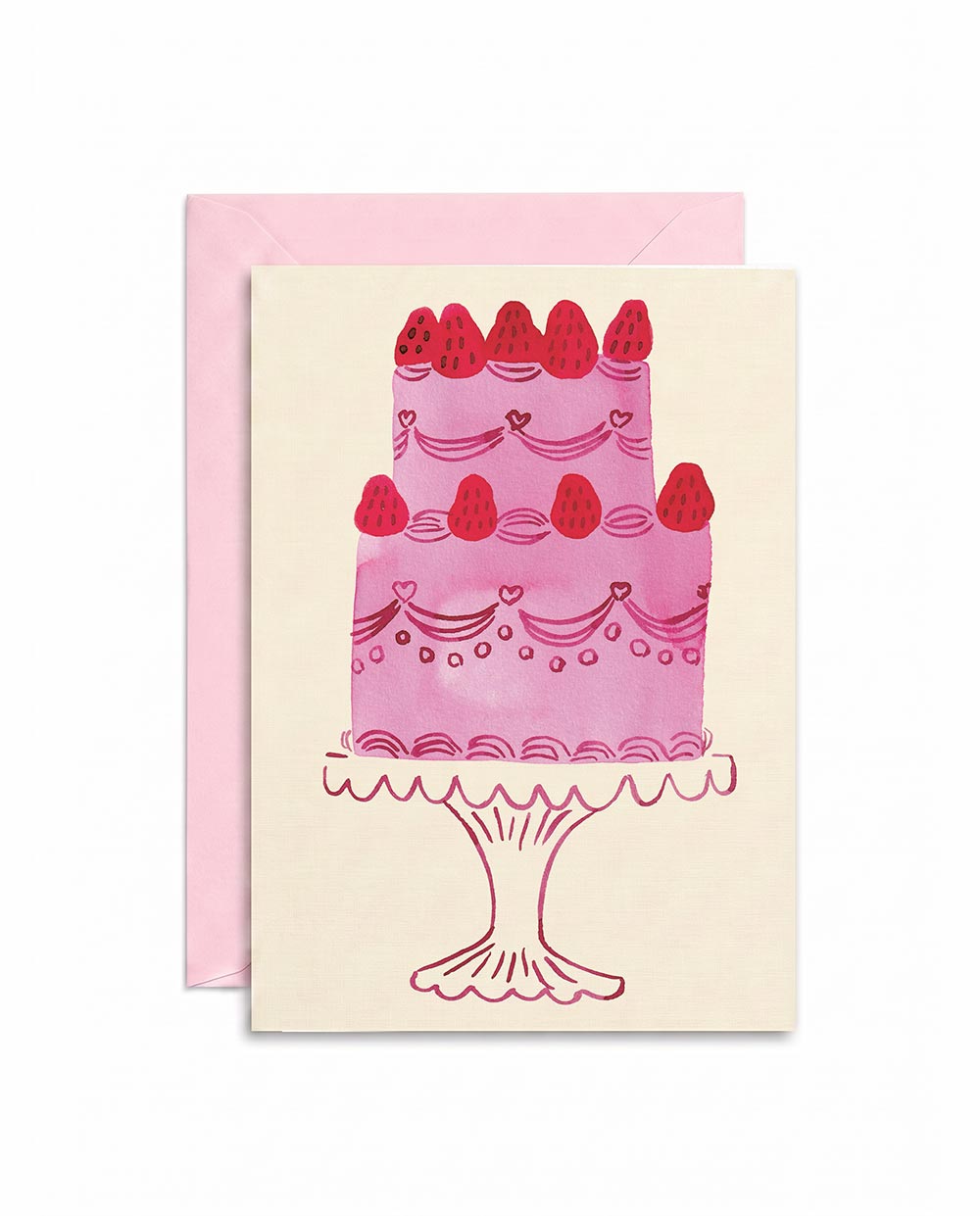 Tiered Strawberry Cake Birthday Card