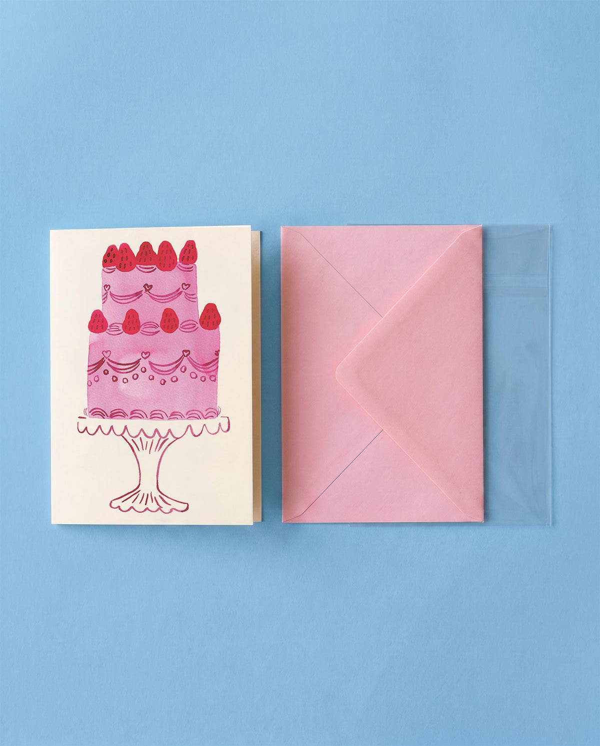 Tiered Strawberry Cake Birthday Card