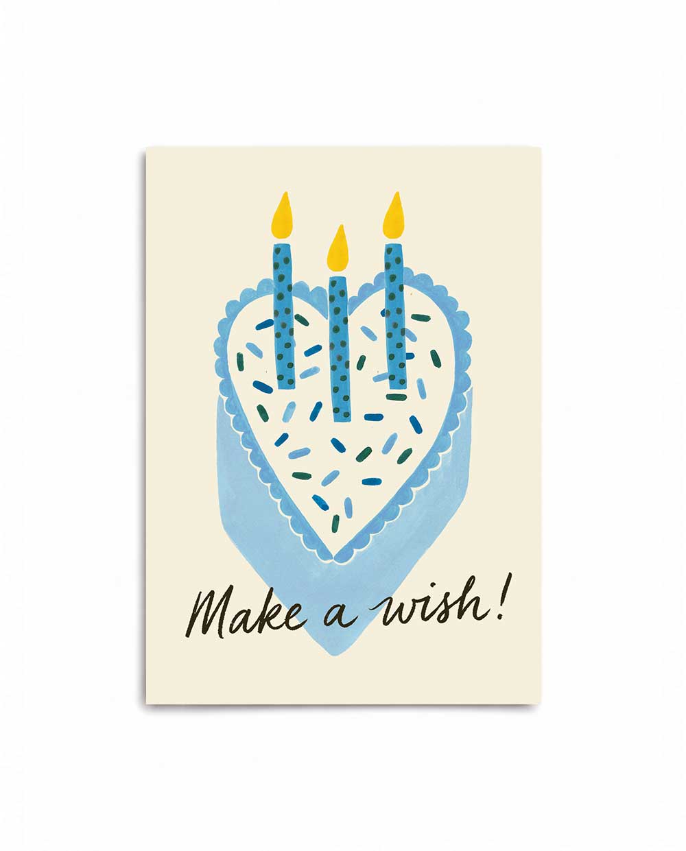 Blue Heart Cake Birthday Card