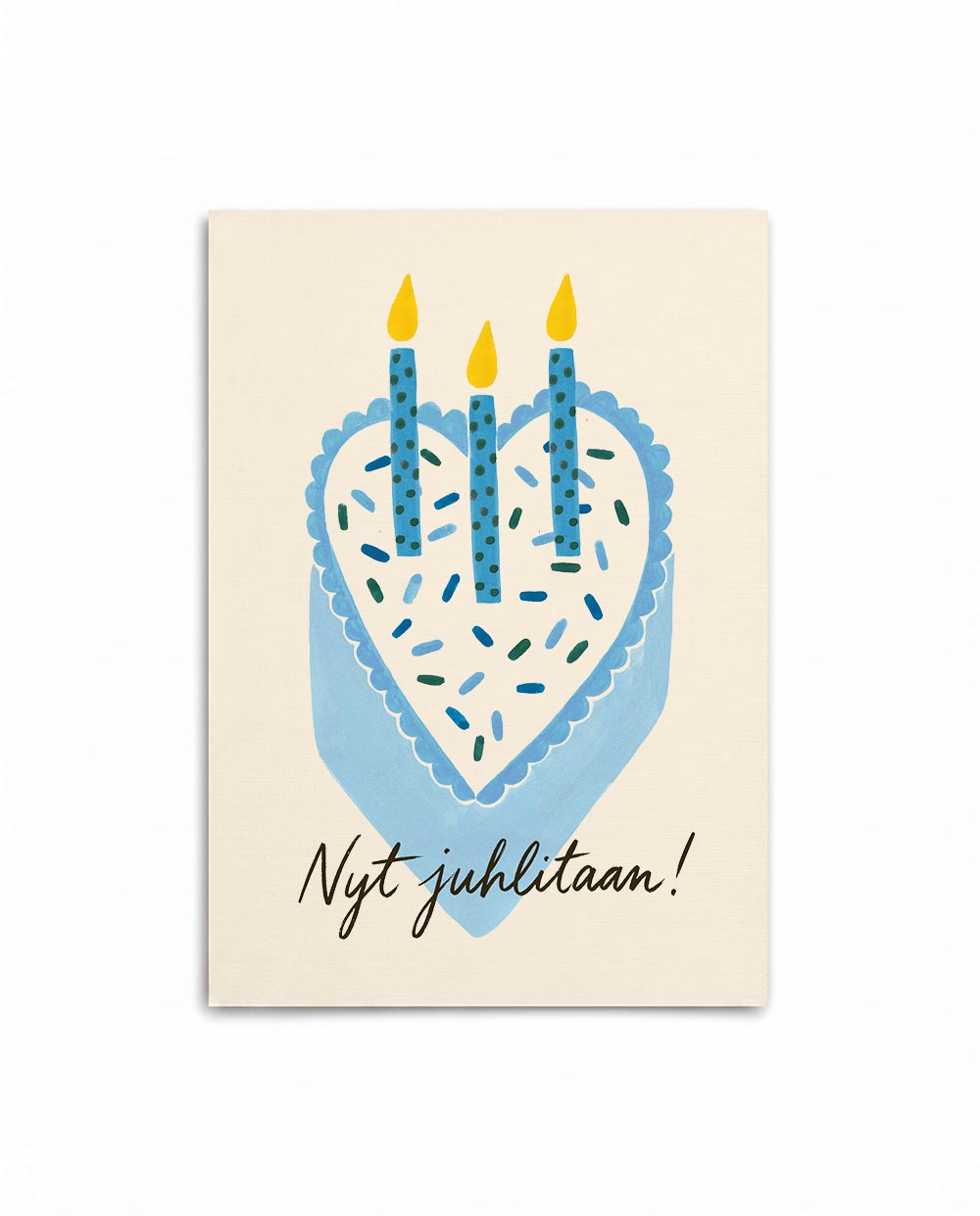 Blue Heart Cake Birthday Card FI