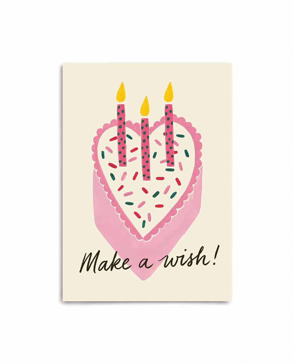 Pink Heart Cake Birthday Card