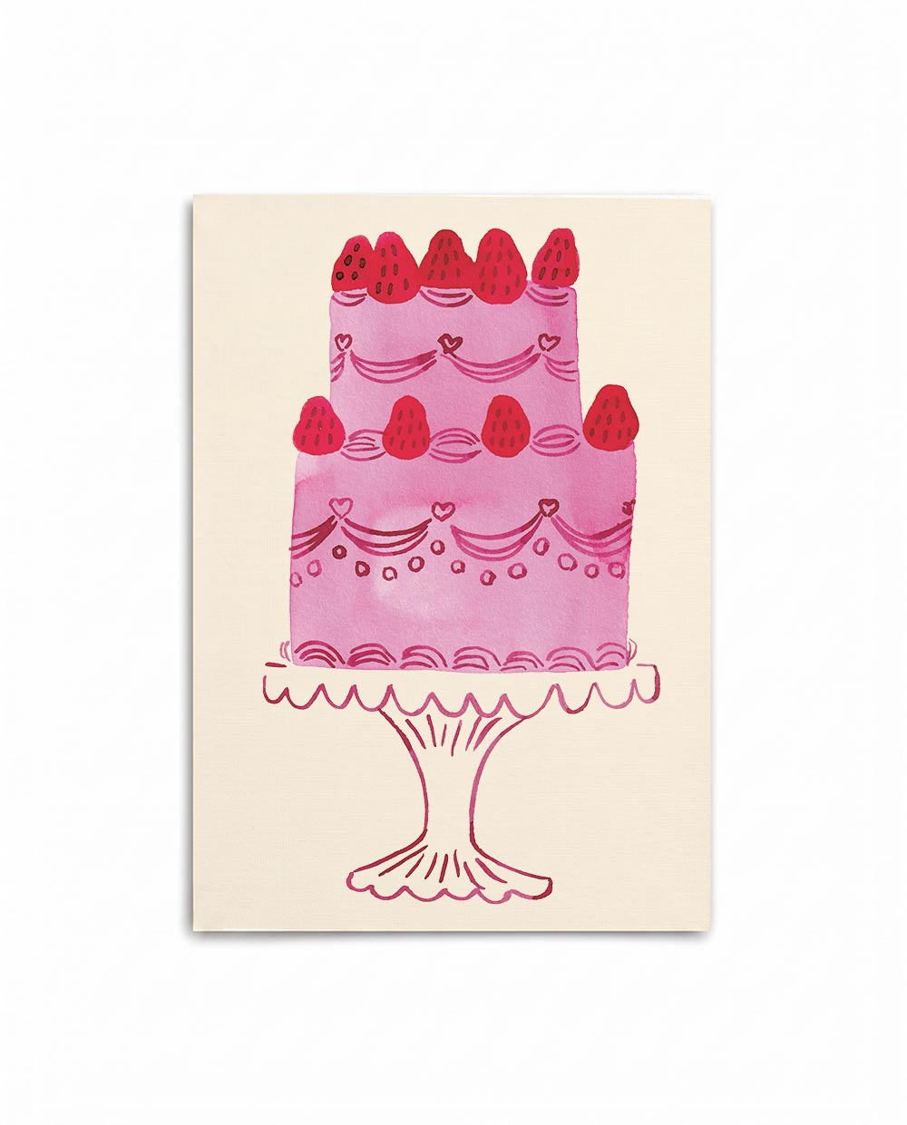 Tiered Strawberry Cake Birthday Card